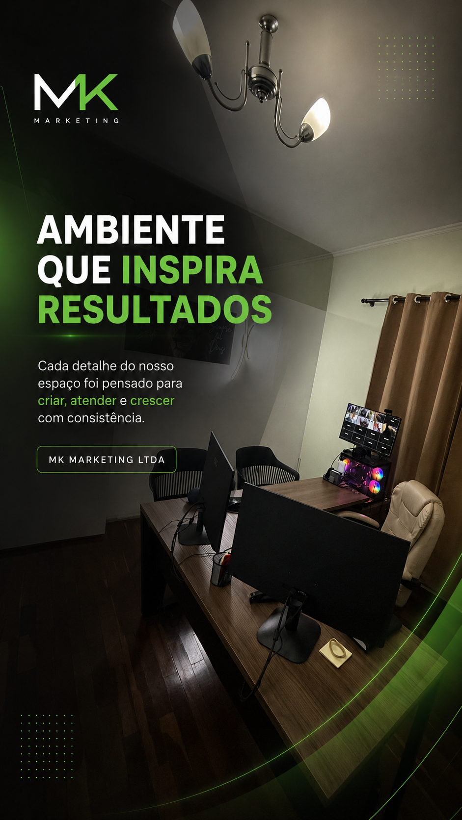 Ambiente que inspira resultados — escritório MK